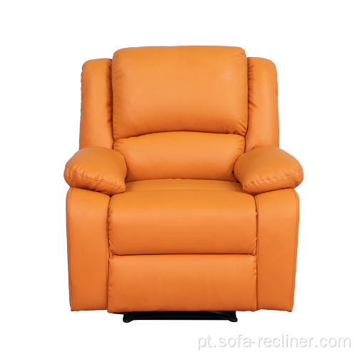 Cor laranja reclinável barato couro único sofá